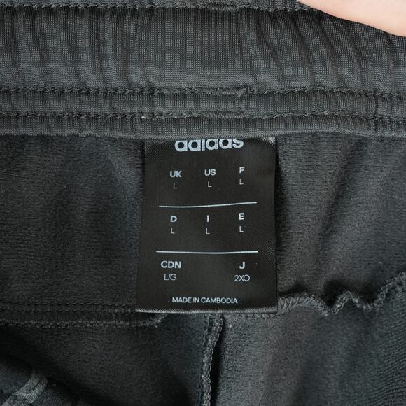 Adidas Pants Mens L 3-Stripes Tapered Gray Joggers Open Bottom Zippered Pockets - Picture 11 of 14